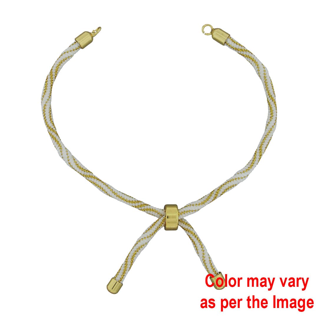 Crafteria Coral Colour And Gold Rope Bracelet With Adjustable Clasp