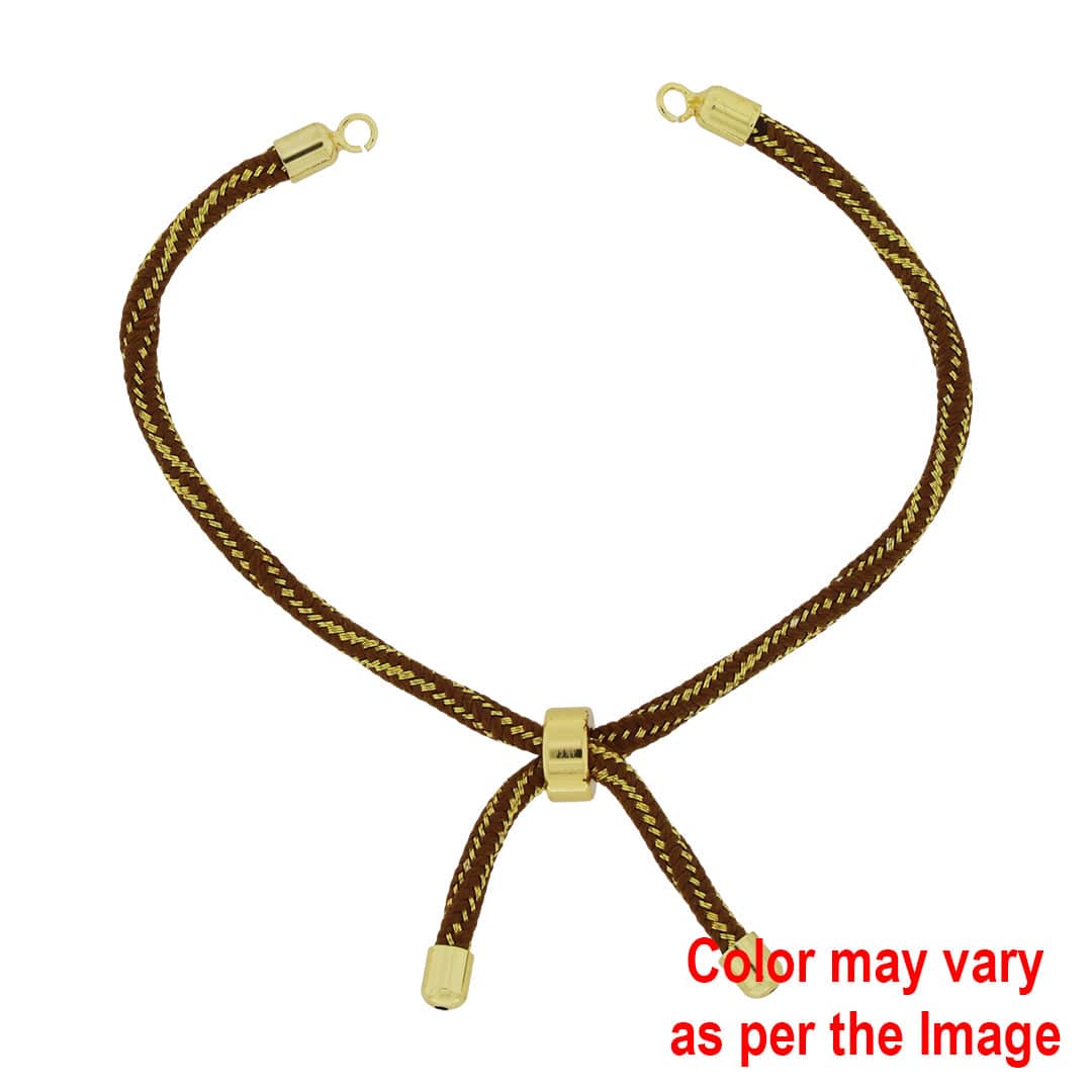 Crafteria Brown Colour And Gold Rope Bracelet With Adjustable Clasp