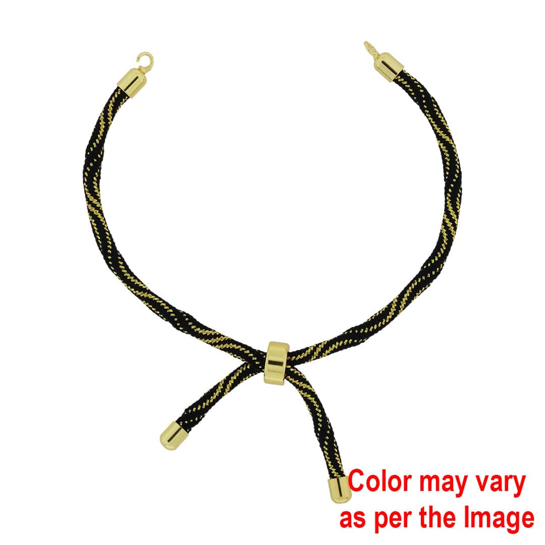 Crafteria Black Colour And Gold Rope Bracelet With Adjustable Clasp