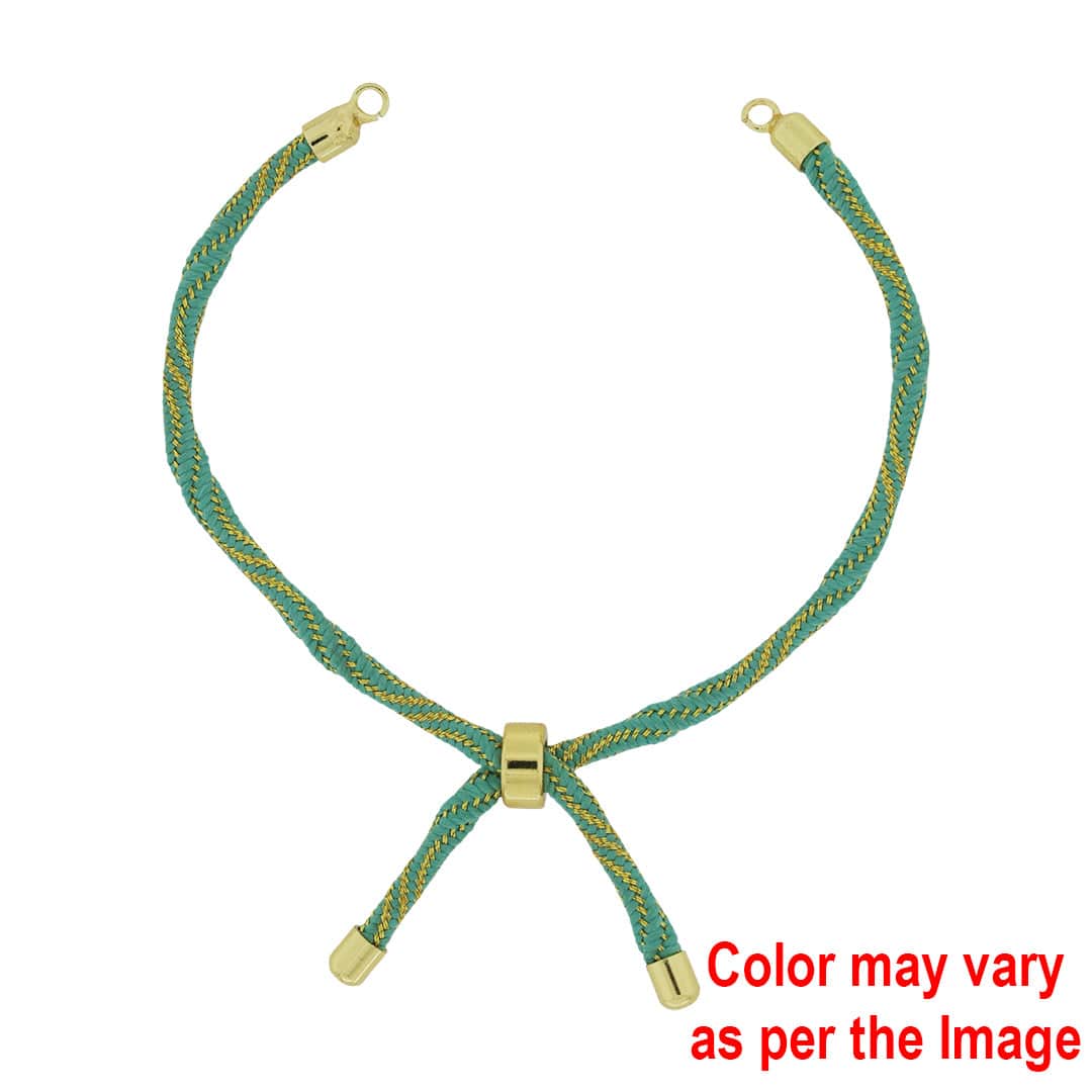 Crafteria C.Green Colour And Gold Rope Bracelet With Adjustable Clasp