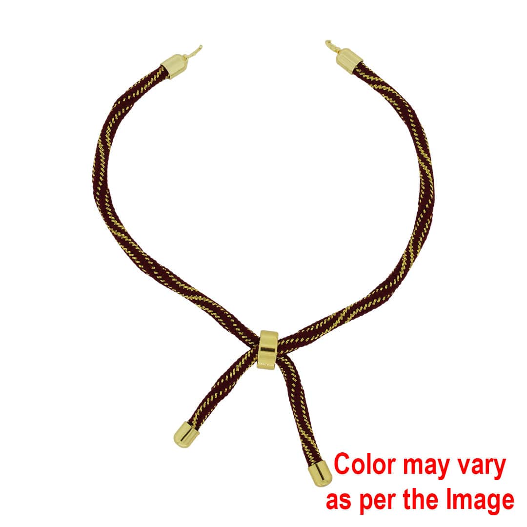 Crafteria Maroon Colour And Gold Rope Bracelet With Adjustable Clasp