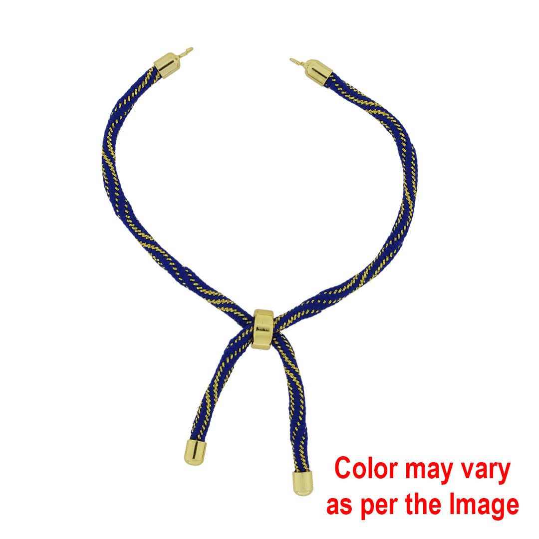 Crafteria D Blue Colour And Gold Rope Bracelet With Adjustable Clasp