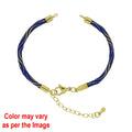 Crafteria D.Blue Colour And Gold Rope Bracelet With Adjustable Clasp