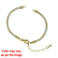 Crafteria White Colour And Gold Rope Bracelet With Adjustable Clasp