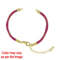 Crafteria Magenta Colour And Gold Rope Bracelet With Adjustable Clasp
