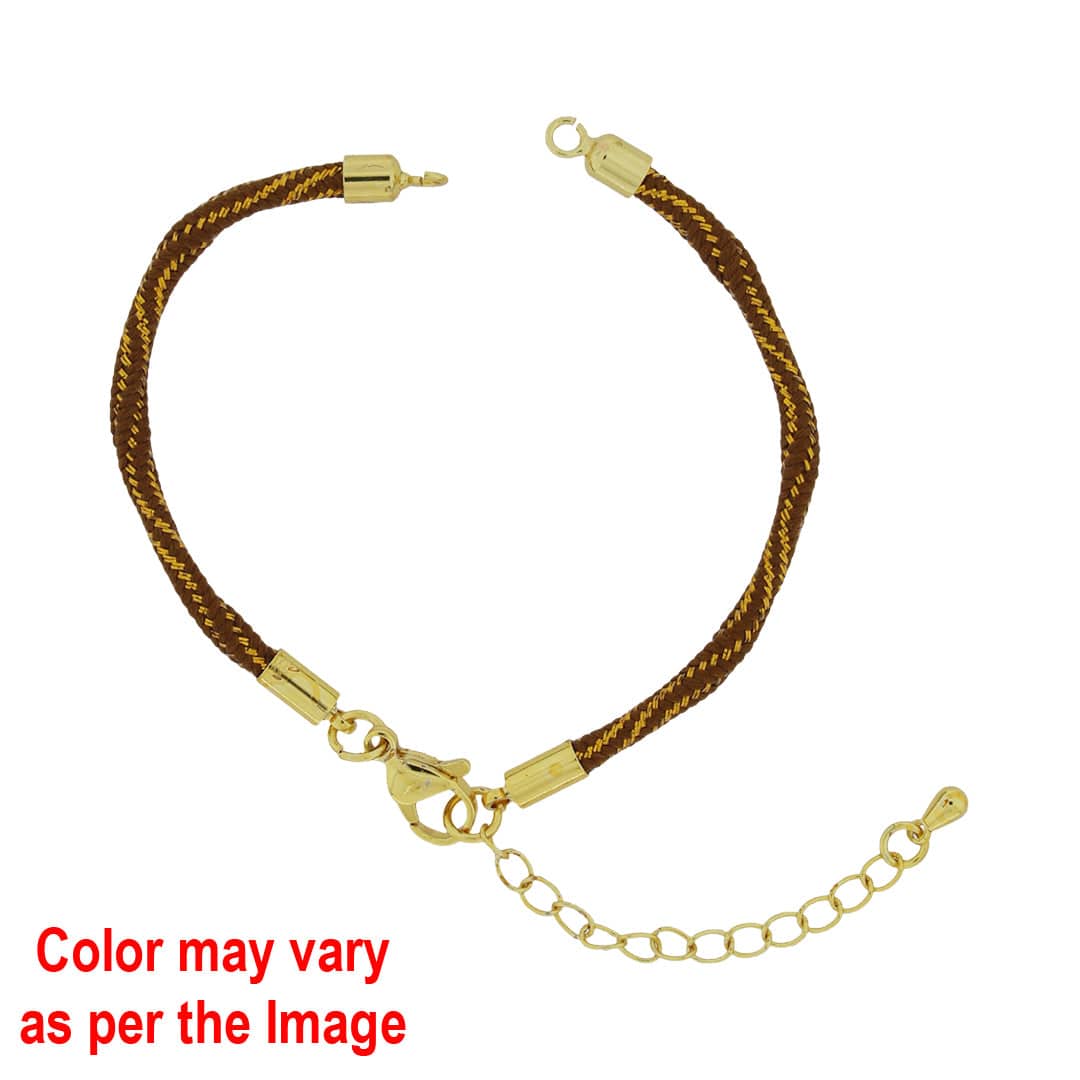 Crafteria Brown Colour And Gold Rope Bracelet With Adjustable Clasp