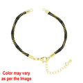Crafteria Black Colour And Gold Rope Bracelet With Adjustable Clasp