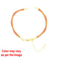 Crafteria Orange Colour And Gold Rope Bracelet With Adjustable Clasp