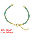 Crafteria C.Green Colour And Gold Rope Bracelet With Adjustable Clasp