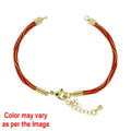 Crafteria Red Colour And Gold Rope Bracelet With Adjustable Clasp