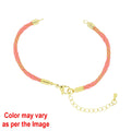 Crafteria Pink Colour And Gold Rope Bracelet With Adjustable Clasp