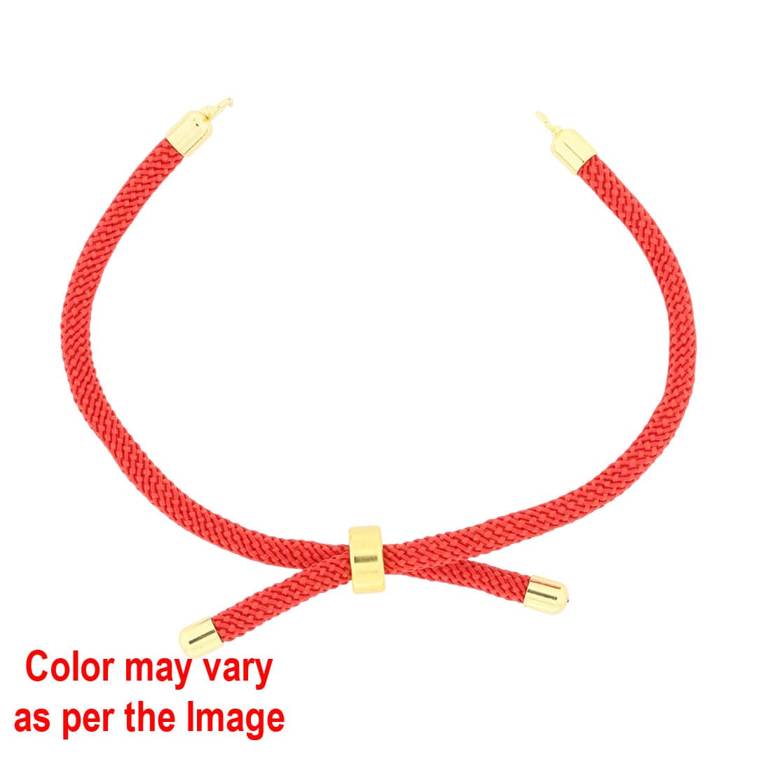 Crafteria Pink Colour And Gold Rope Bracelet With Adjustable Clasp