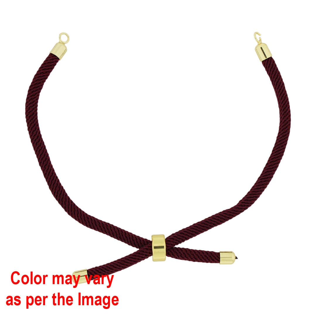 Crafteria Maroon Colour And Gold Rope Bracelet With Adjustable Clasp