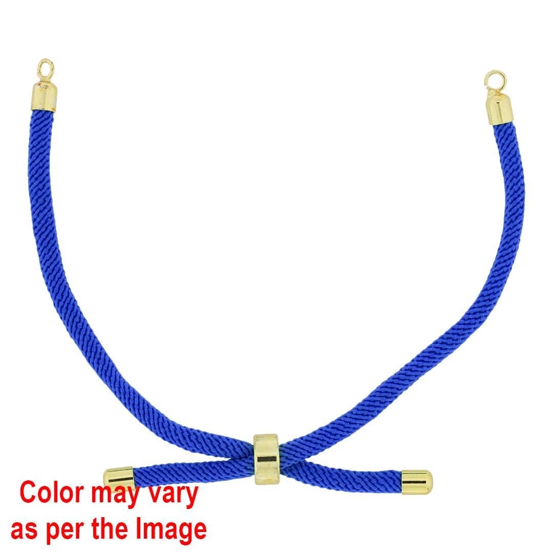 Crafteria Royal Blue Colour And Gold Rope Bracelet With Adjustable Clasp