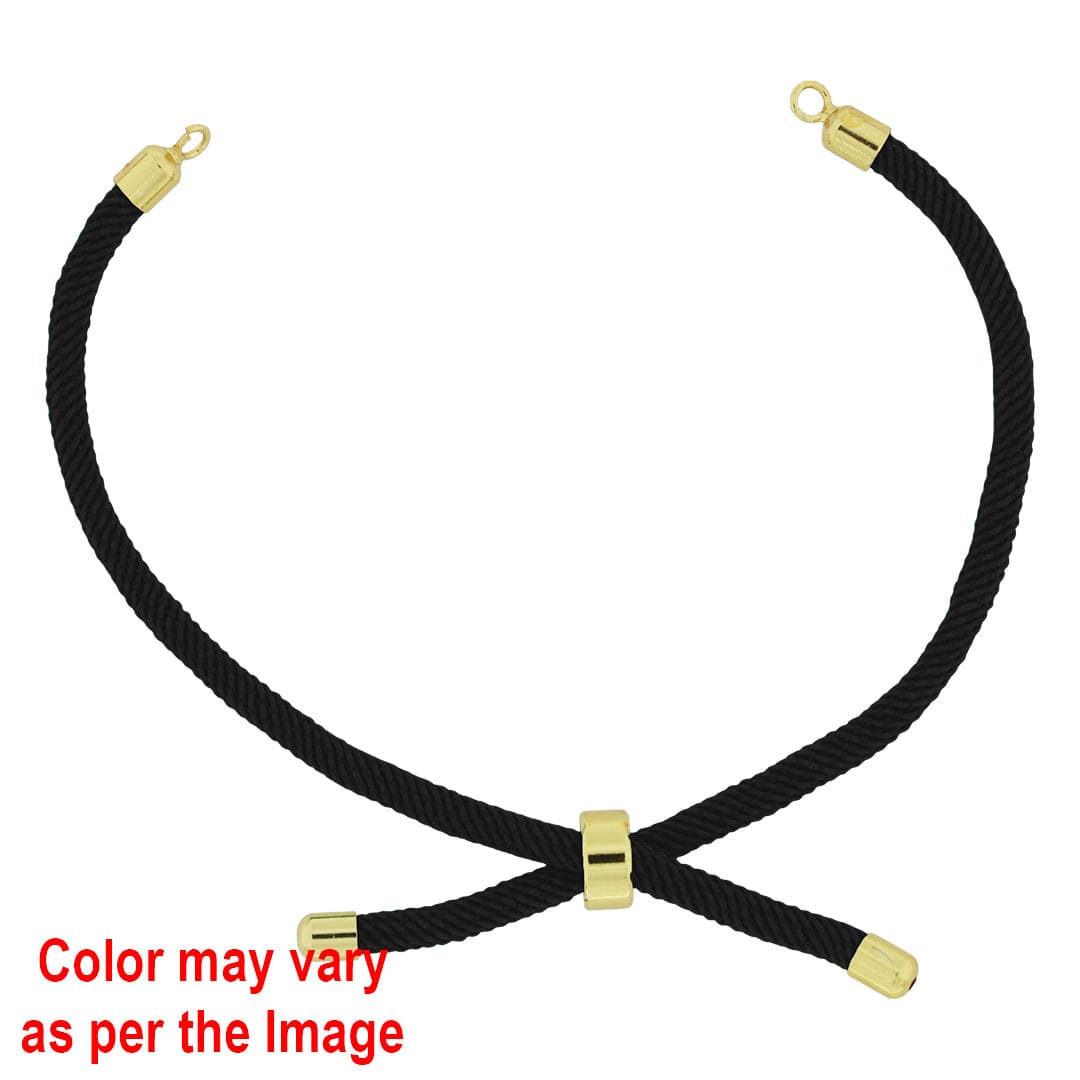 Crafteria Black Colour And Gold Rope Bracelet With Adjustable Clasp