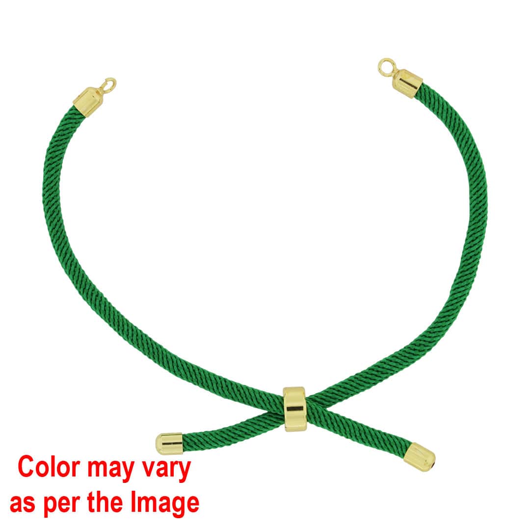 Crafteria Green Colour And Gold Rope Bracelet With Adjustable Clasp