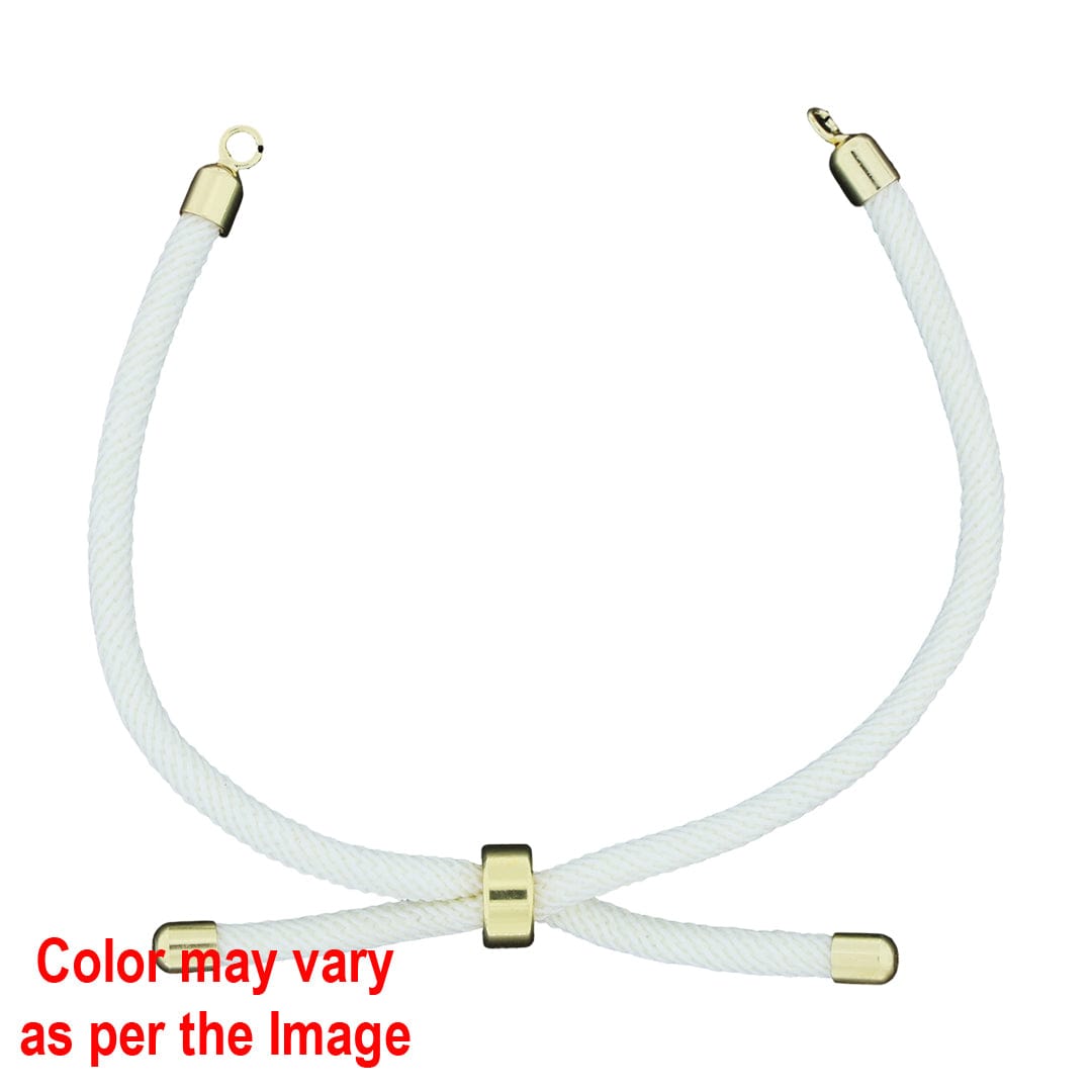Crafteria Cream Colour And Gold Rope Bracelet With Adjustable Clasp