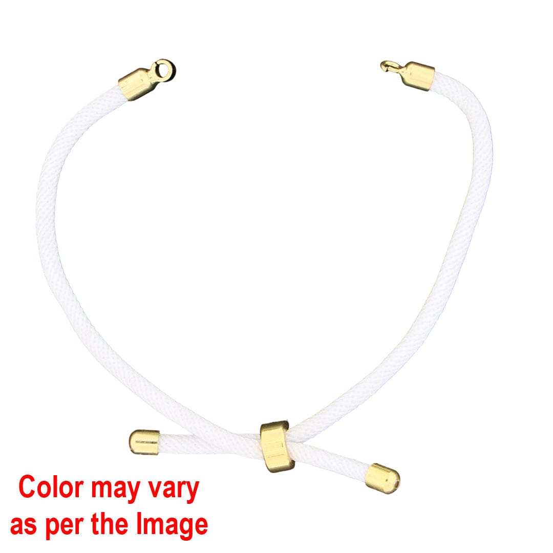 Crafteria White Colour And Gold Rope Bracelet With Adjustable Clasp