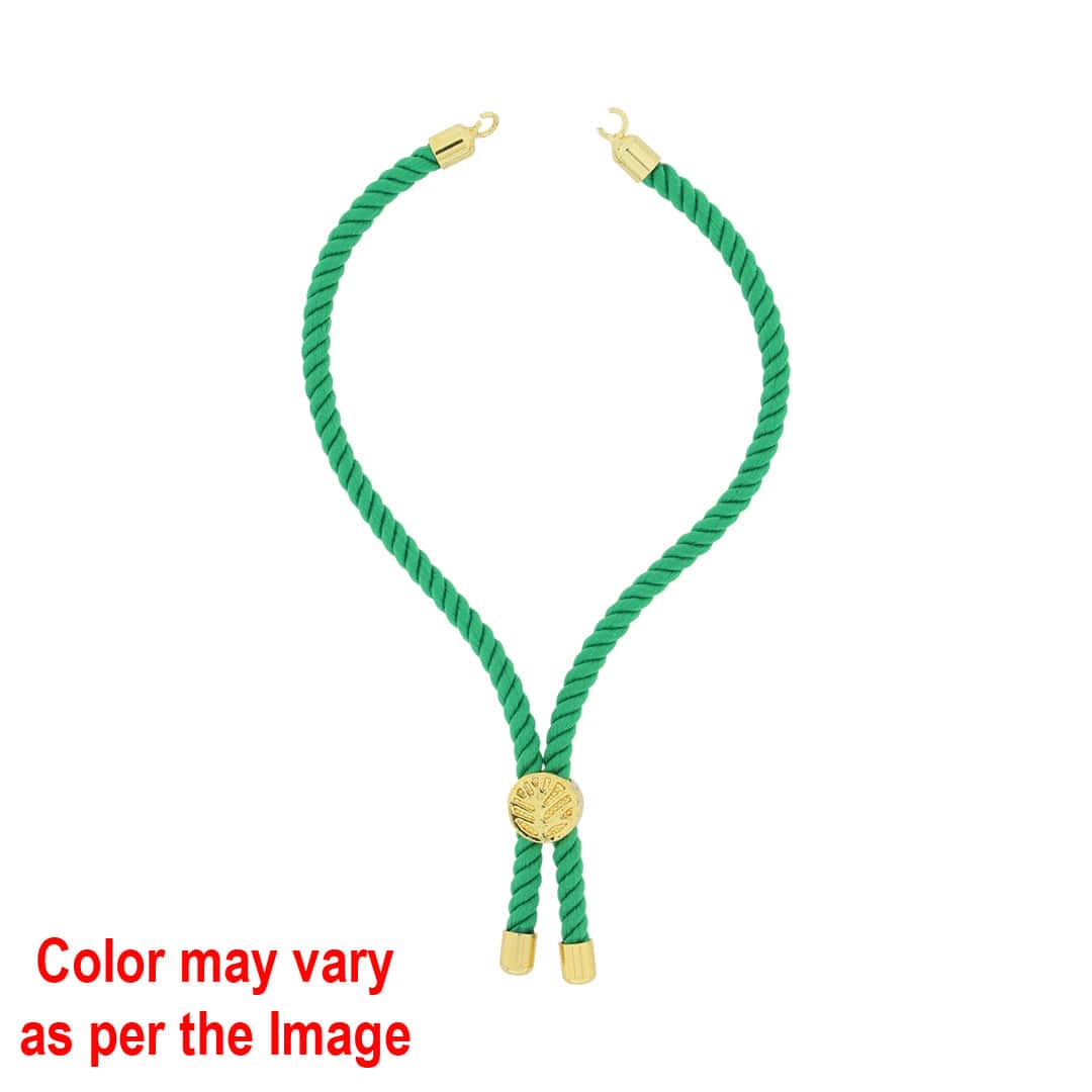 Crafteria Green Colour Rope Bracelet with Gold Accents and Centerpiece
