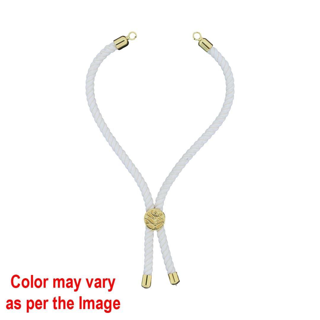 Crafteria White Colour Rope Bracelet with Gold Accents and Centerpiece