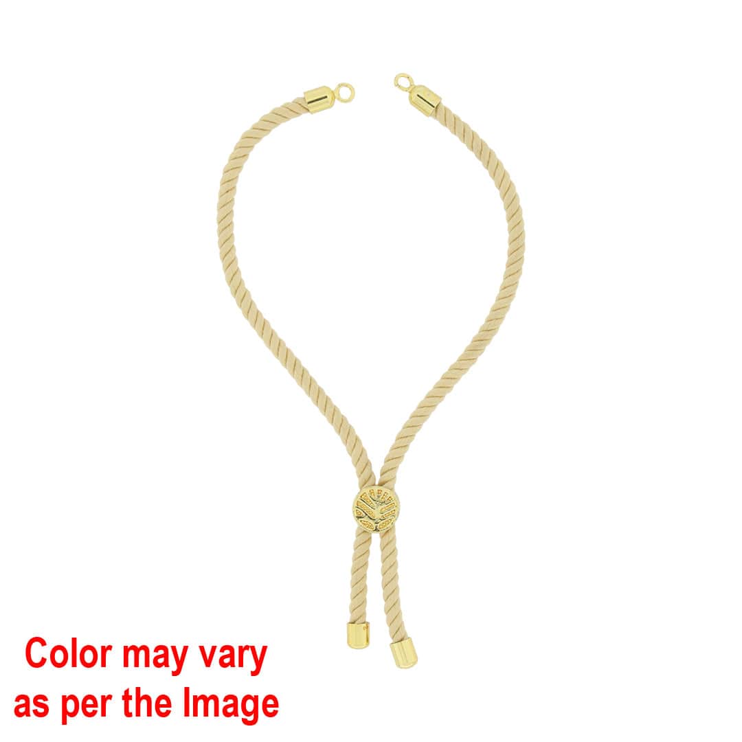Crafteria Beige Colour Rope Bracelet with Gold Accents and Centerpiece