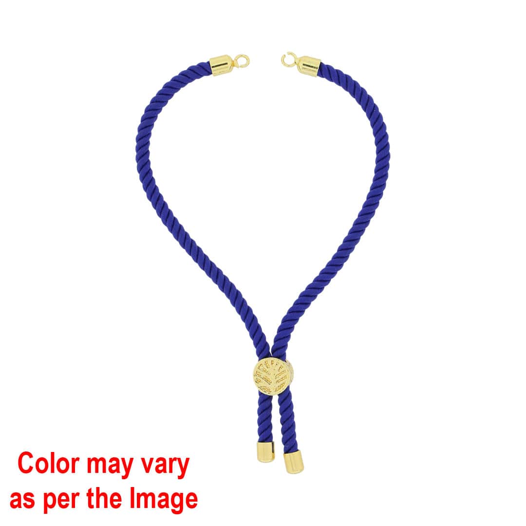 Crafteria D Blue Colour Rope Bracelet with Gold Accents and Centerpiece