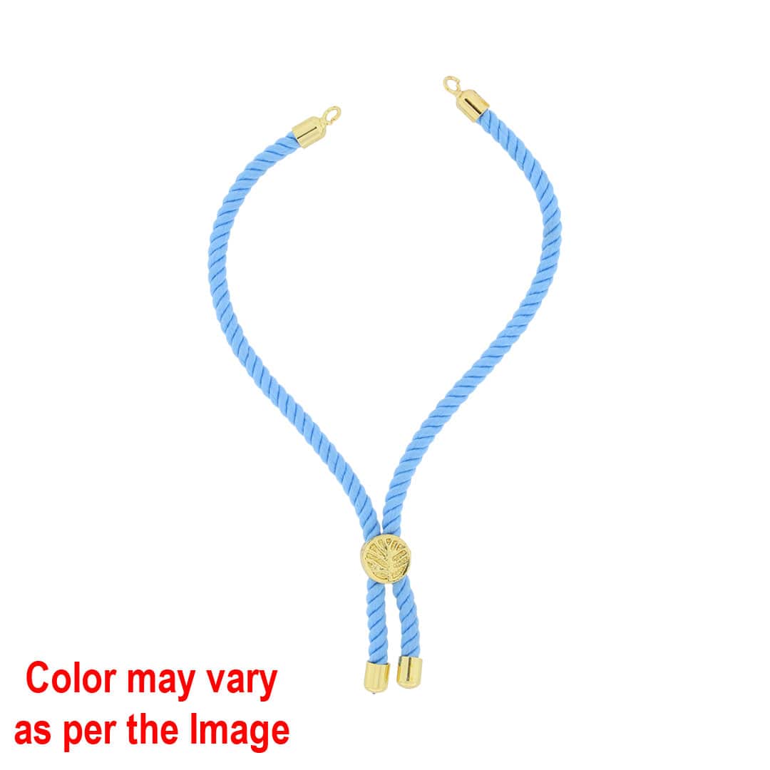 Crafteria Light Blue Colour Rope Bracelet with Gold Accents and Centerpiece
