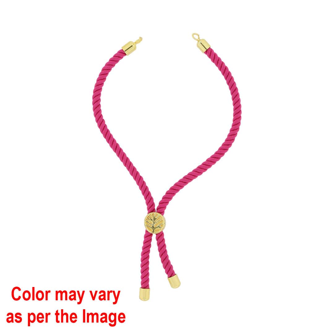 Crafteria D Pink Colour Rope Bracelet with Gold Accents and Centerpiece
