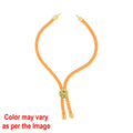 Crafteria L.Fluorescent orange Colour Rope Bracelet with Gold Accents and Centerpiece
