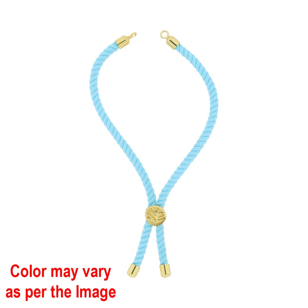 Crafteria Sky Blue Colour Rope Bracelet with Gold Accents and Centerpiece
