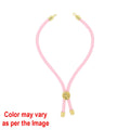Crafteria Pink Colour Rope Bracelet with Gold Accents and Centerpiece