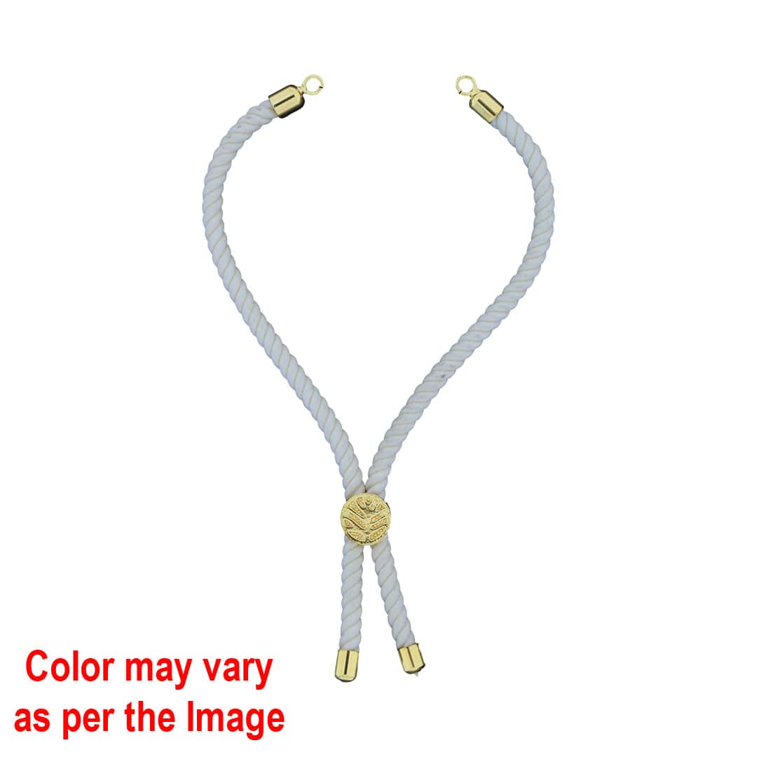 Crafteria Off White Colour Rope Bracelet with Gold Accents and Centerpiece