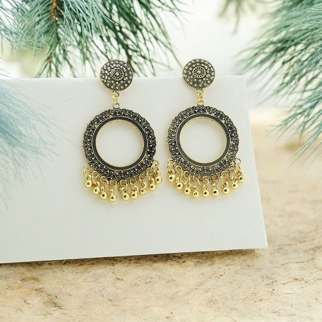 Crafteria Oxidized Gold Jhumka Design 1