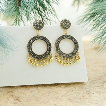 Crafteria Oxidized Gold Jhumka Design 1