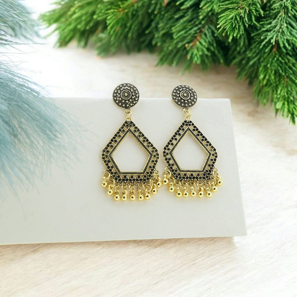 Crafteria Oxidized Gold Jhumka Design 2