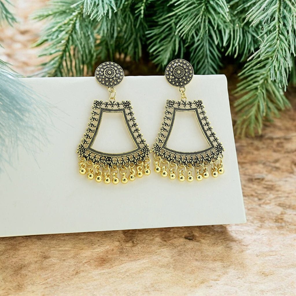 Crafteria Oxidized Gold Jhumka Design 4