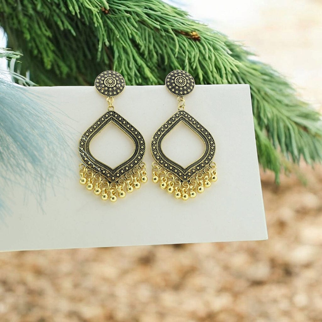 Crafteria Oxidized Gold Jhumka Design 6