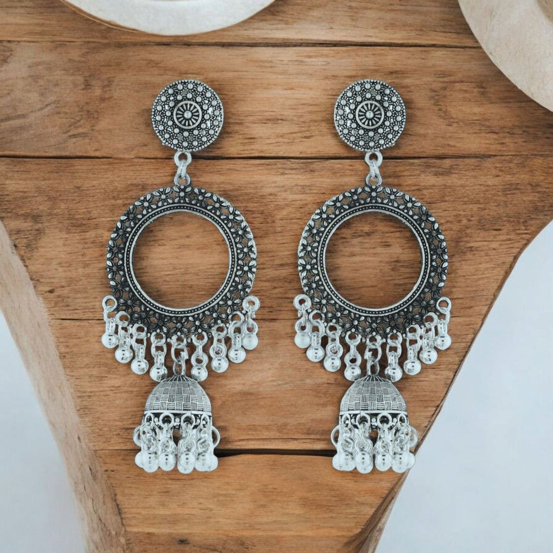 Crafteria Oxidized Gold Jhumka Design 7