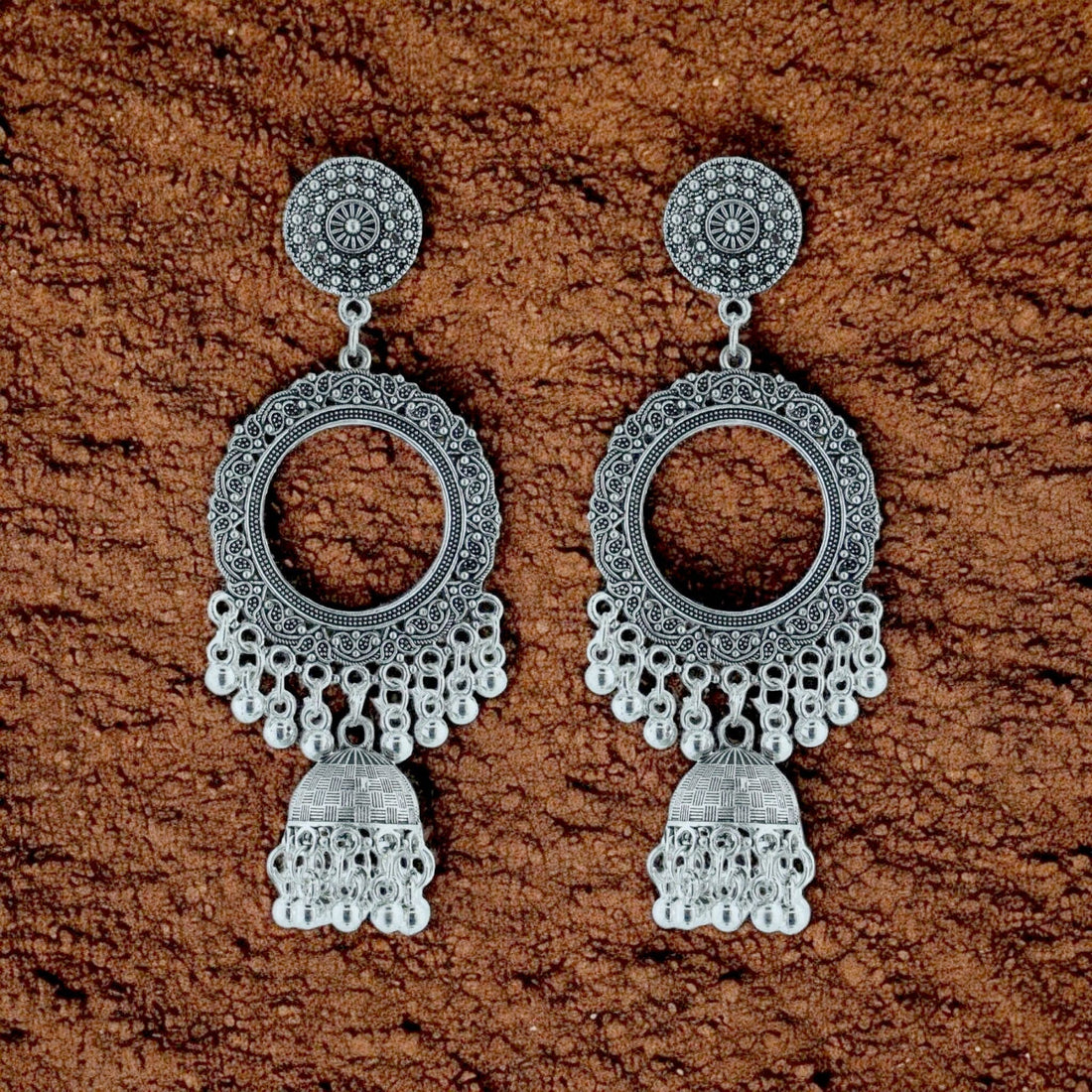Crafteria Oxidized Gold Jhumka Design 8