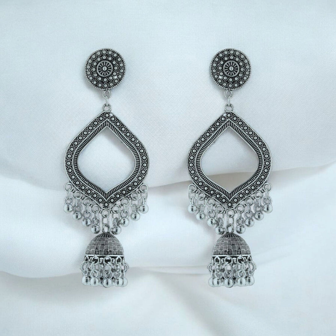 Crafteria Oxidized Gold Jhumka Design 9