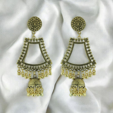 Crafteria Oxidized Gold Jhumka Design 10
