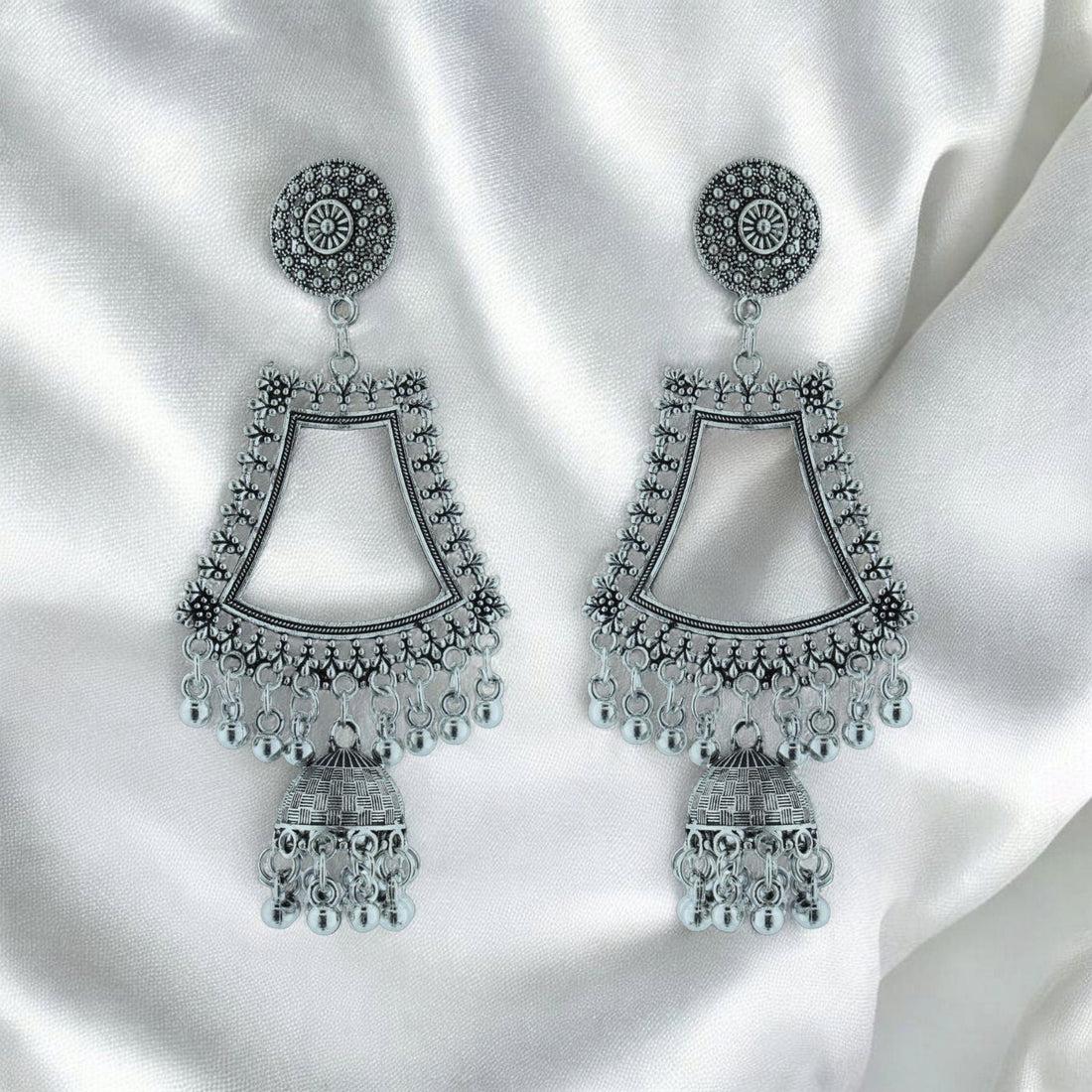 Crafteria Oxidized Gold Jhumka Design 10