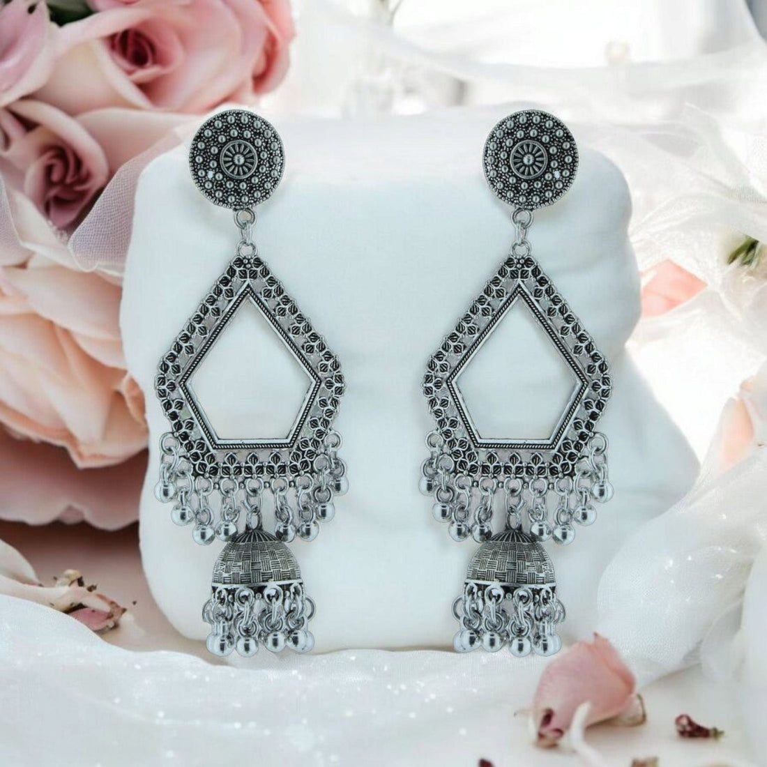 Crafteria Oxidized Gold Jhumka Design 11