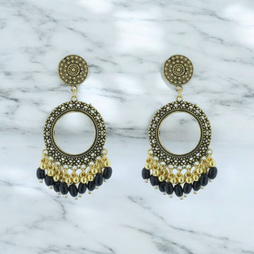 Crafteria Oxidized Gold Jhumka Design 12