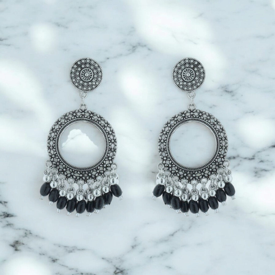 Crafteria Oxidized Gold Jhumka Design 12