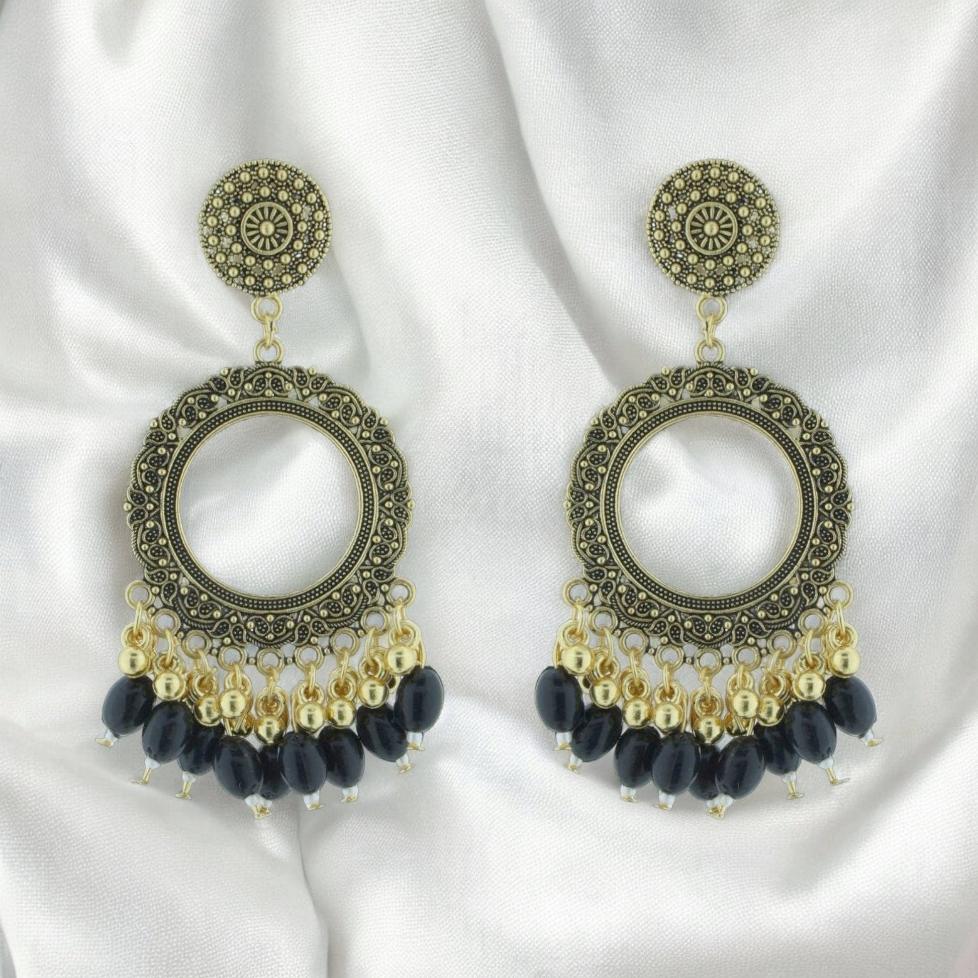 Crafteria Oxidized Gold Jhumka Design 13