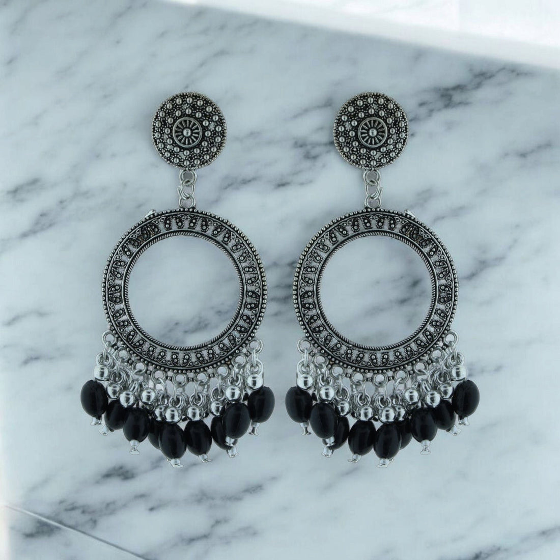 Crafteria Oxidized Gold Jhumka Design 14