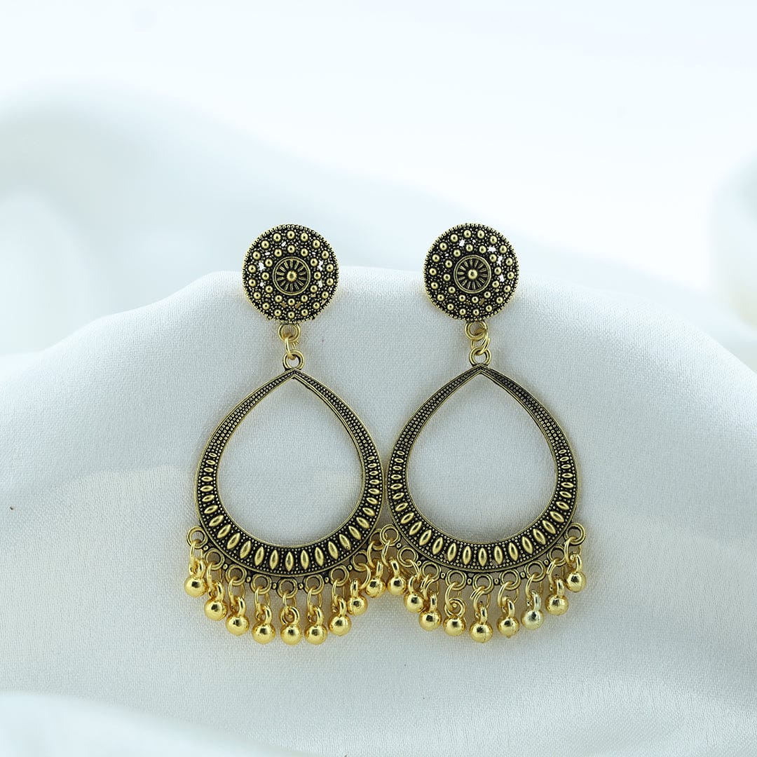 Crafteria Oxidized Gold Jhumka Design 15