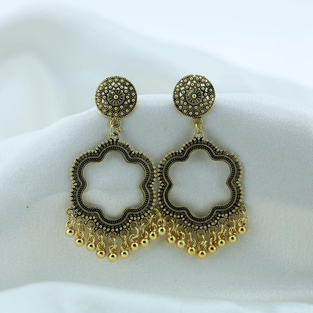 Crafteria Oxidized Gold Jhumka Design 19