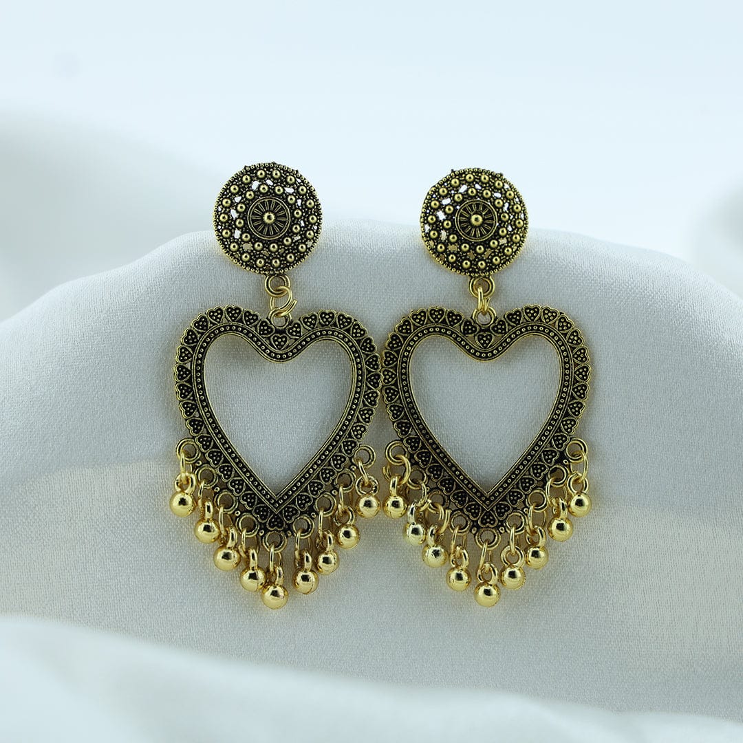 Crafteria Oxidized Gold Jhumka Design 24